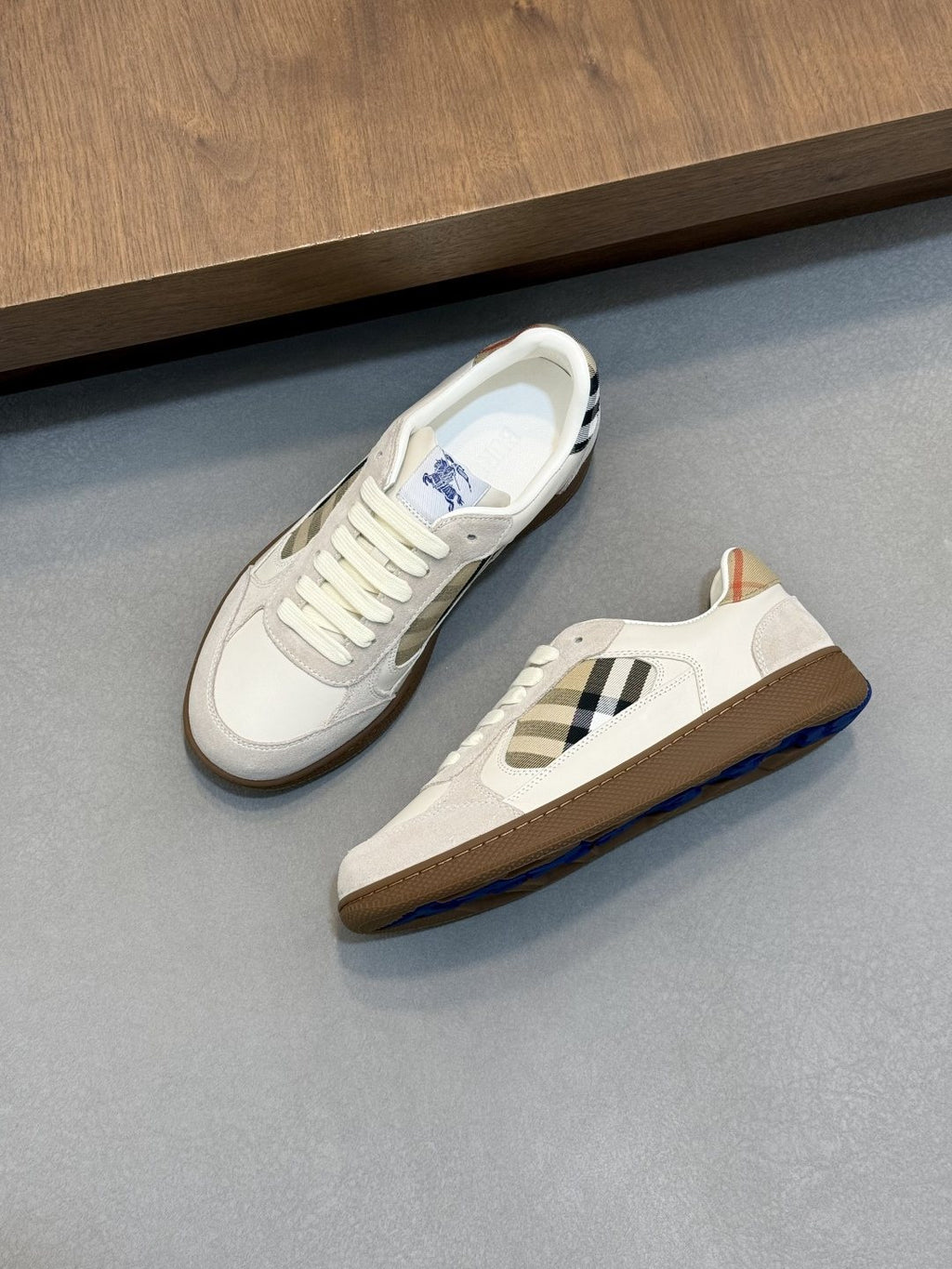 Burberry Check-Panel Low-Top Sneakers — front