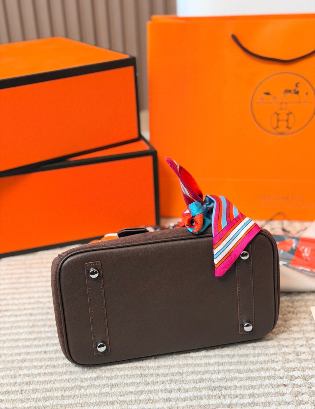 Hermès Birkin Grained Leather Top-Handle Bag — detail