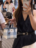 Coach City15 Check Tote with Cherry Charm — model