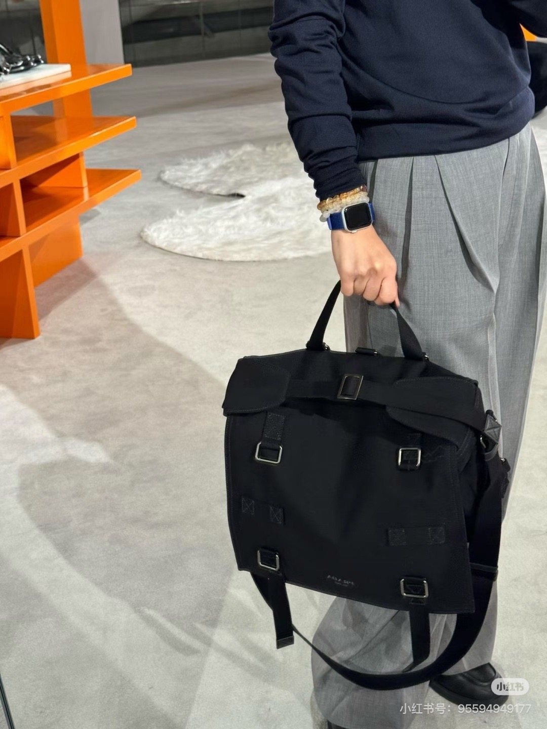 Prada Four-Buckle Flap Messenger Bag — model