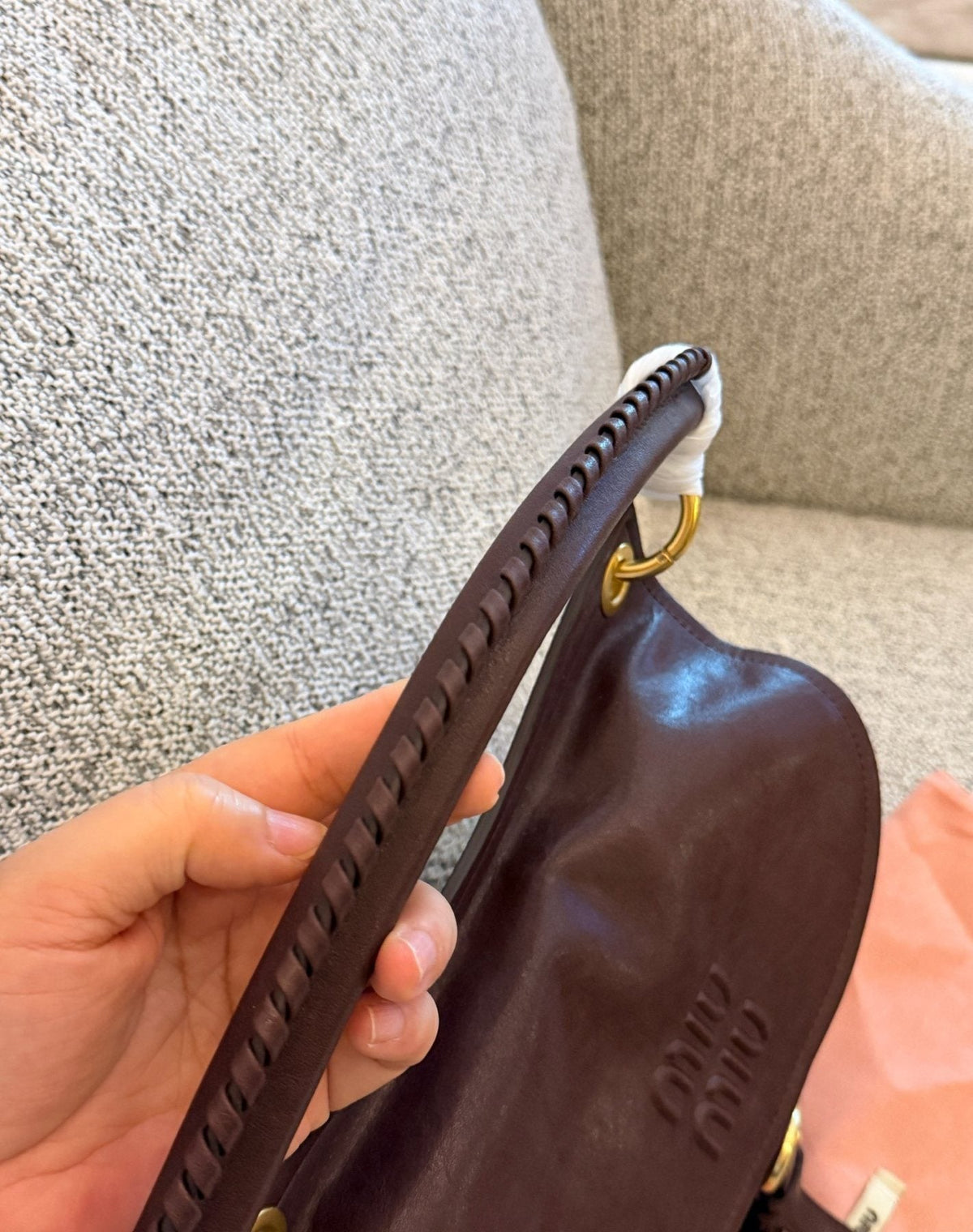 Miu Miu Rendez-Vouz Gathered Saddle Bag — detail