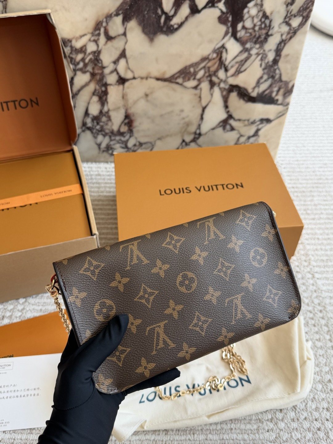 Louis Vuitton Monogram Rounded-Flap Chain Shoulder Bag — back