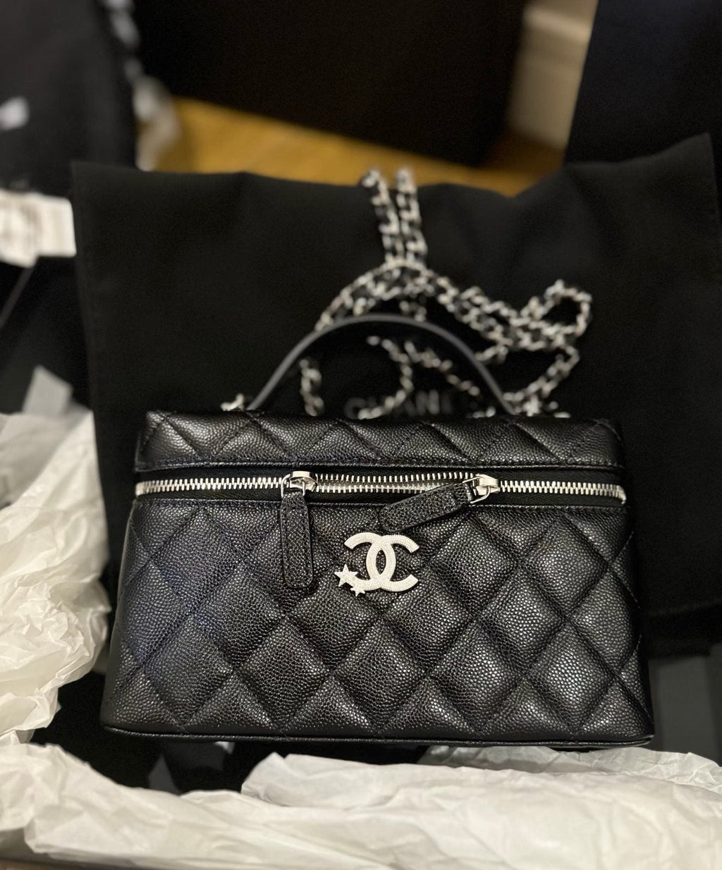 Chanel Diamond-Quilted Top-Handle Box Bag — hero