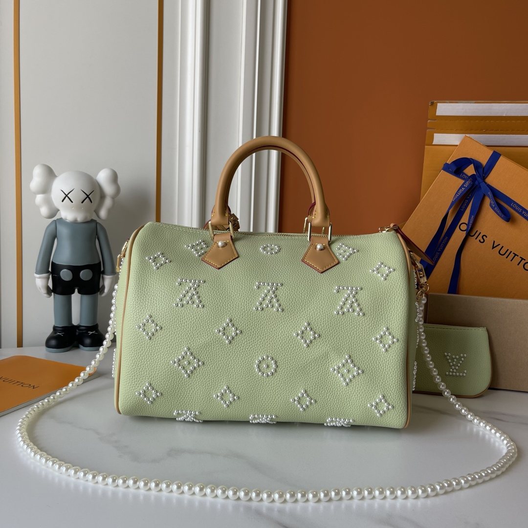 Louis Vuitton Speedy Bandoulière Pearl-Like Motif Satchel — back