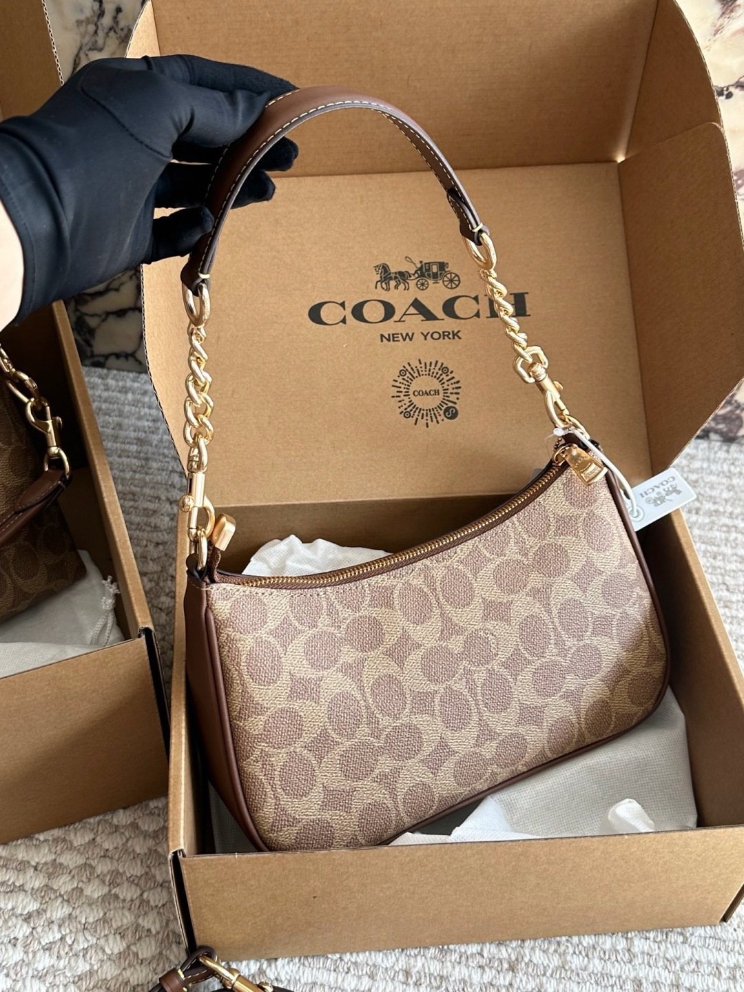 Coach Teri Monogram Shoulder Bag — back