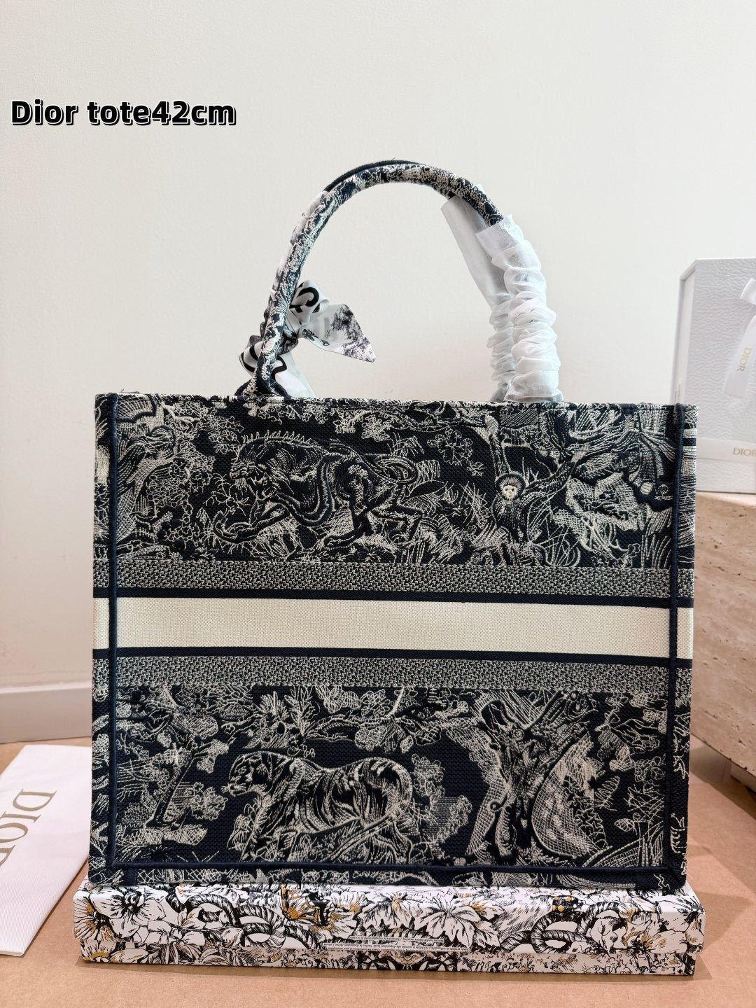 Dior Book Tote Patterned Tote Bag — back