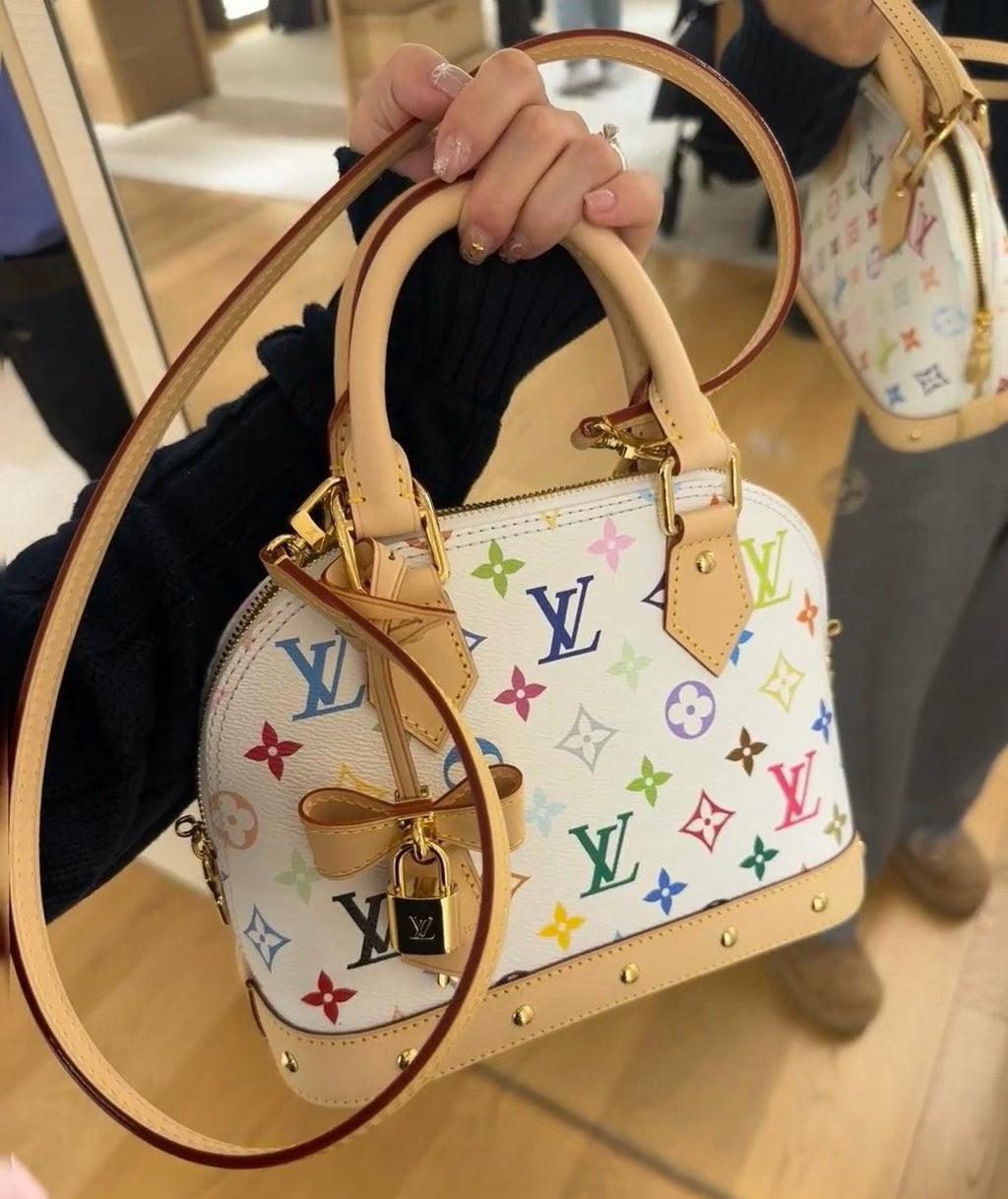 Louis Vuitton White Multicolor Monogram Dome Handbag — model