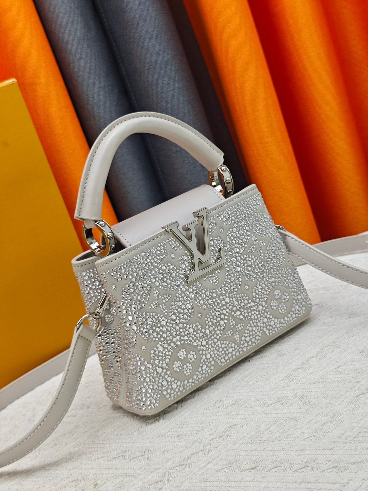 Louis Vuitton Capucines Nano Mirage Crystal Top-Handle Bag — front