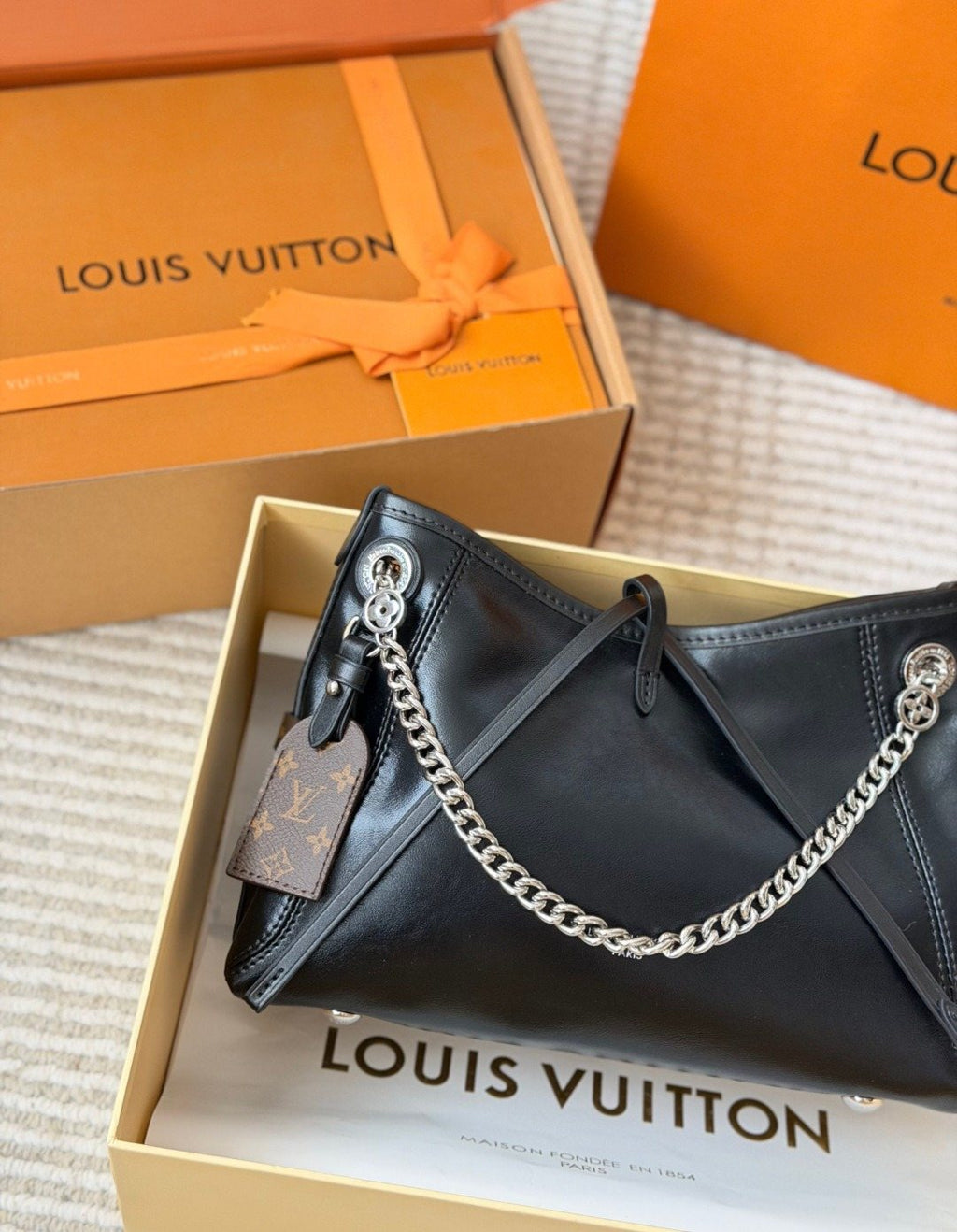 Louis Vuitton Carryall Vibe BB Black Shoulder Bag — detail
