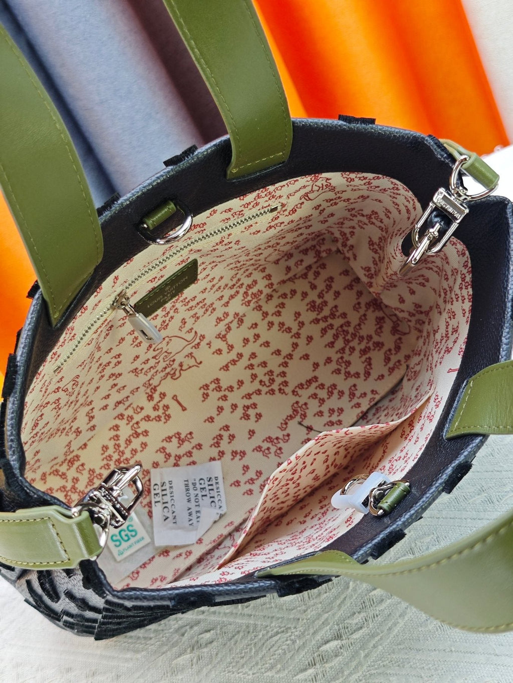 Louis Vuitton Mini Shopper Tote with Monogram Motifs — detail