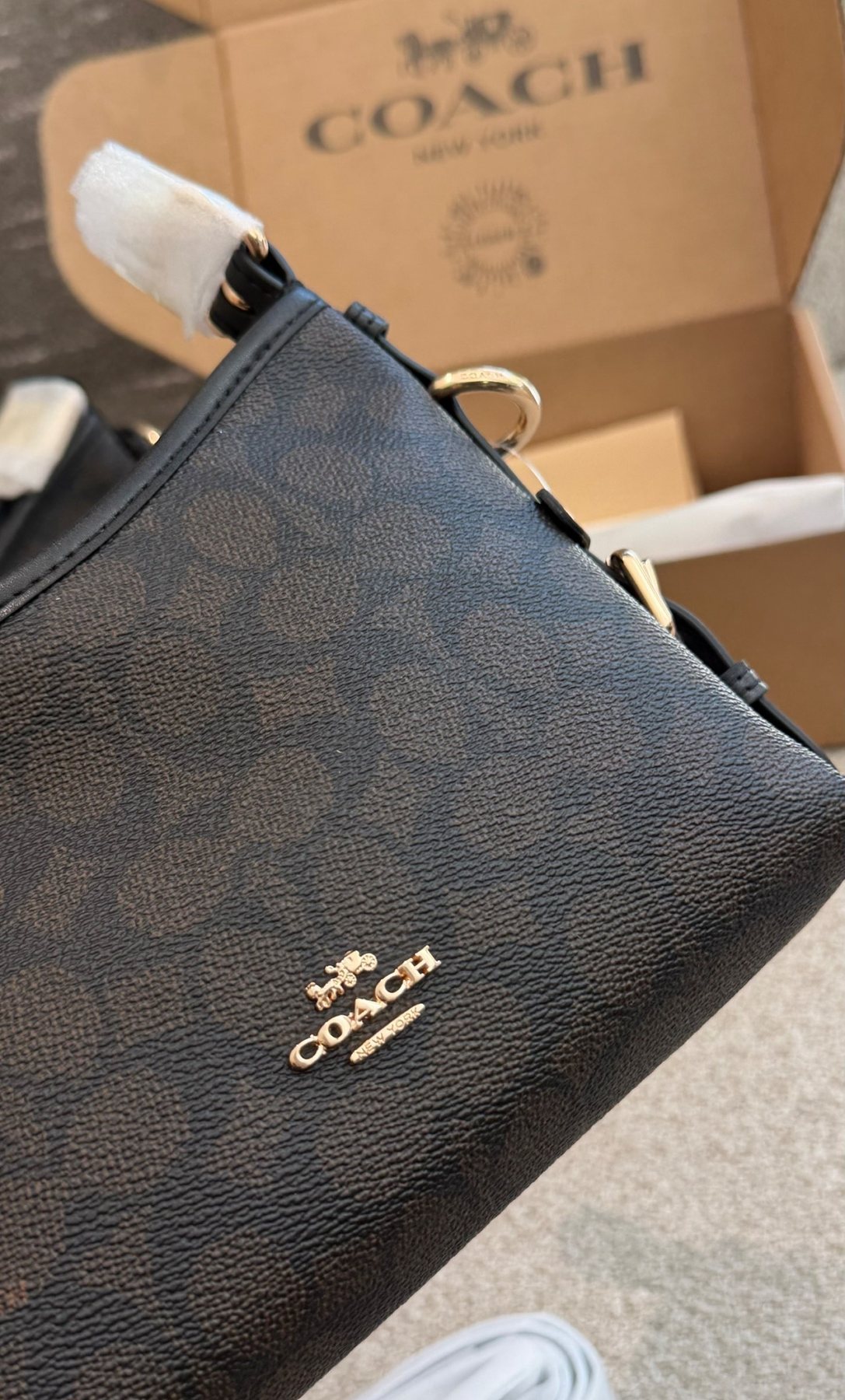Coach Laurel Signature Shoulder Bag — detail