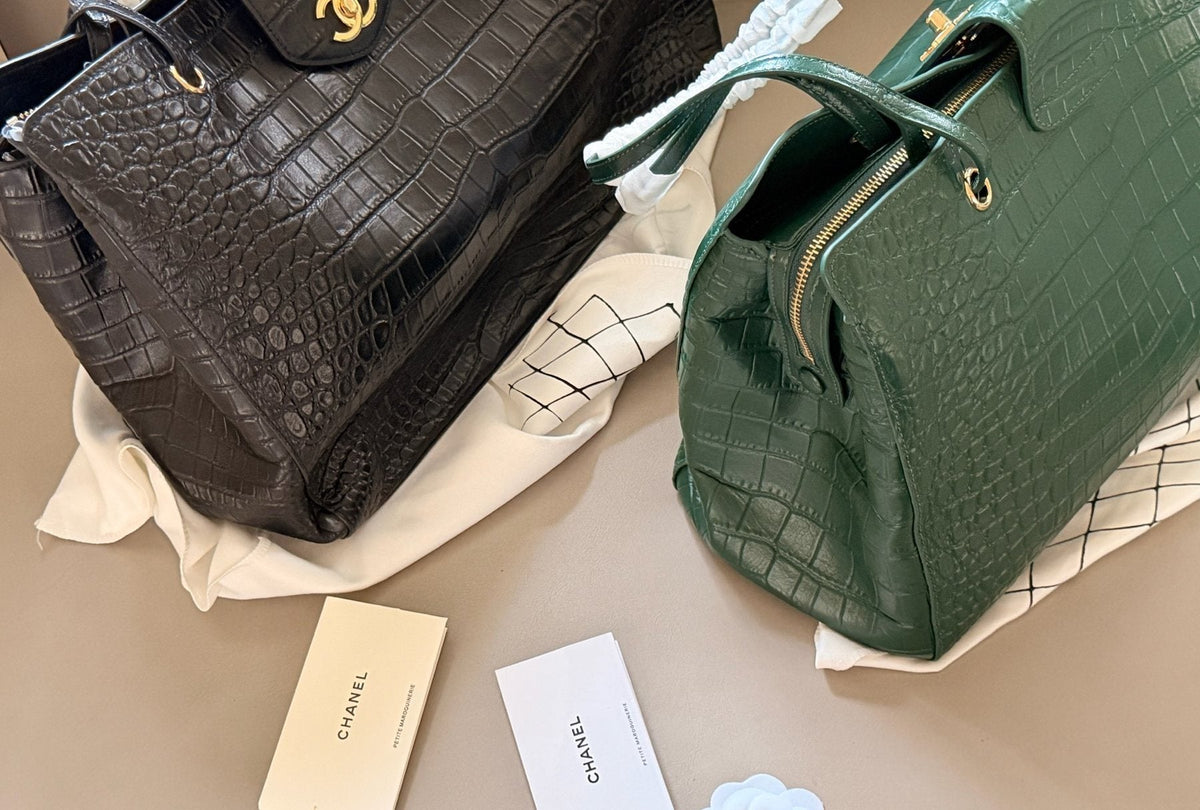 Chanel Crocodile-Pattern Hobo Shopper Bag — comparison