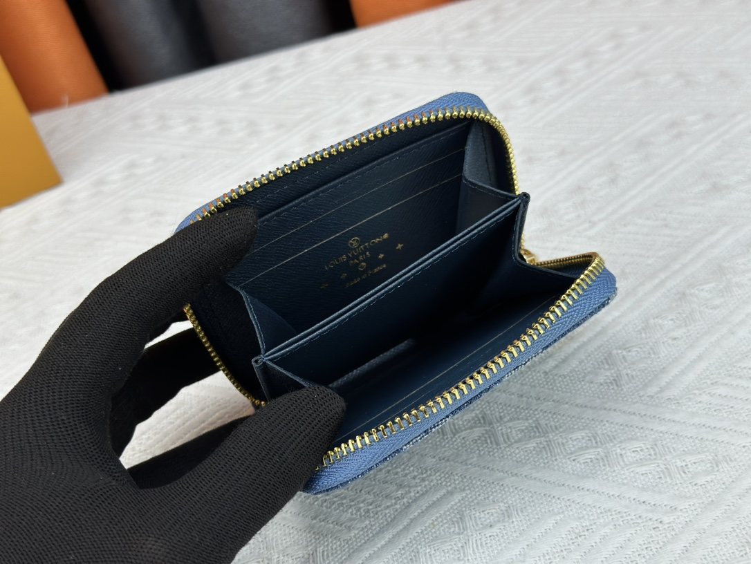 Louis Vuitton Zippy Monogram Denim Coin Purse — front