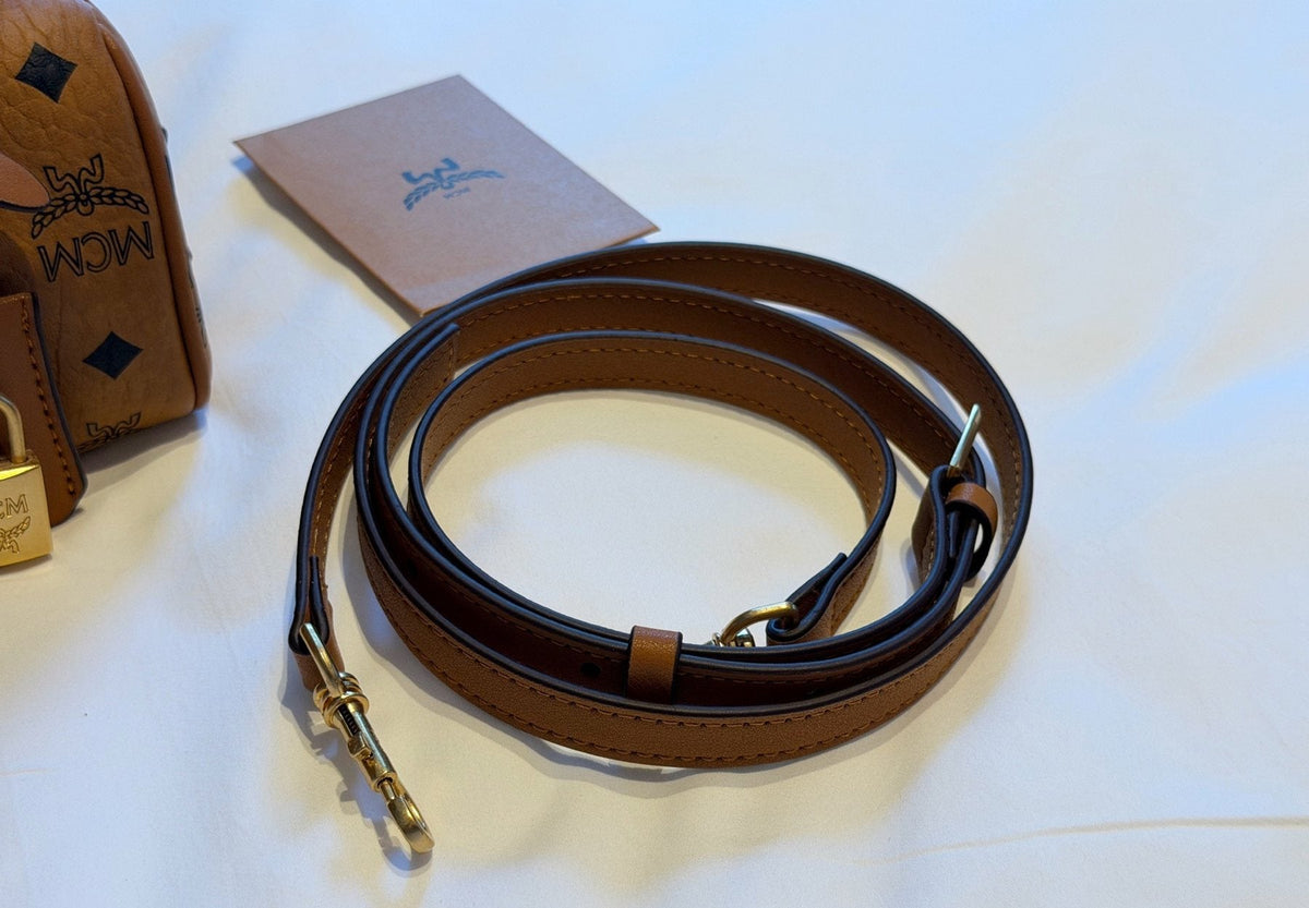 MCM Boston Printed Satchel Bag — detail