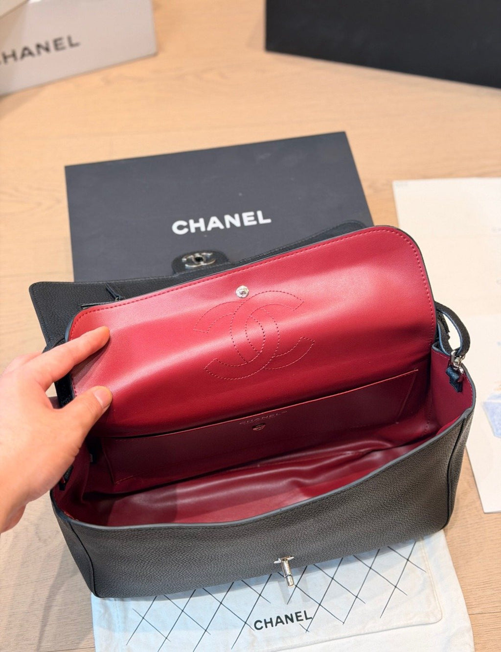 Chanel 26S Maxi Flap Shoulder Bag — detail