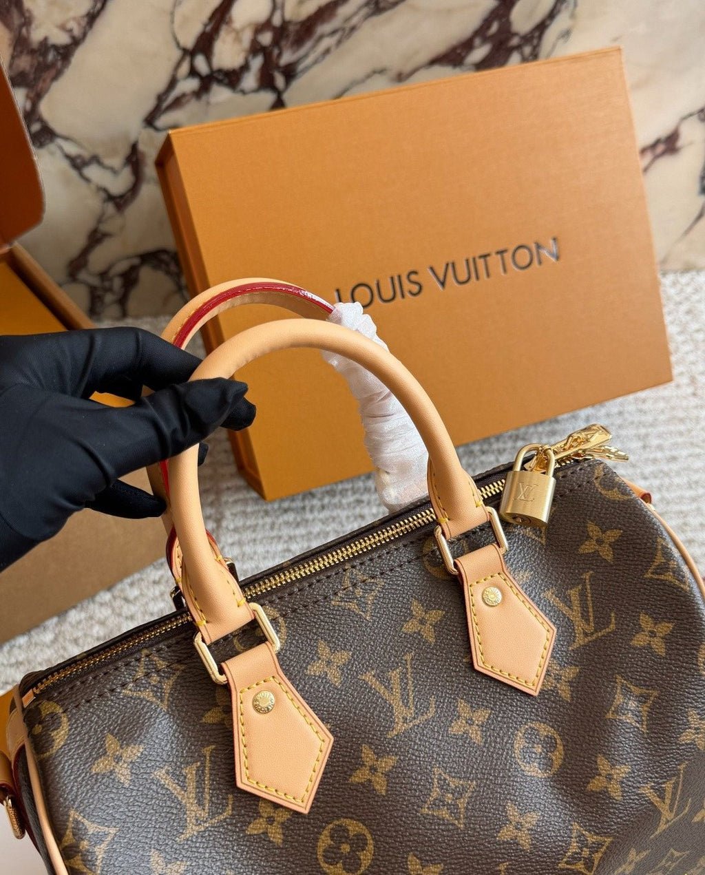 Louis Vuitton Speedy Monogram Satchel — detail