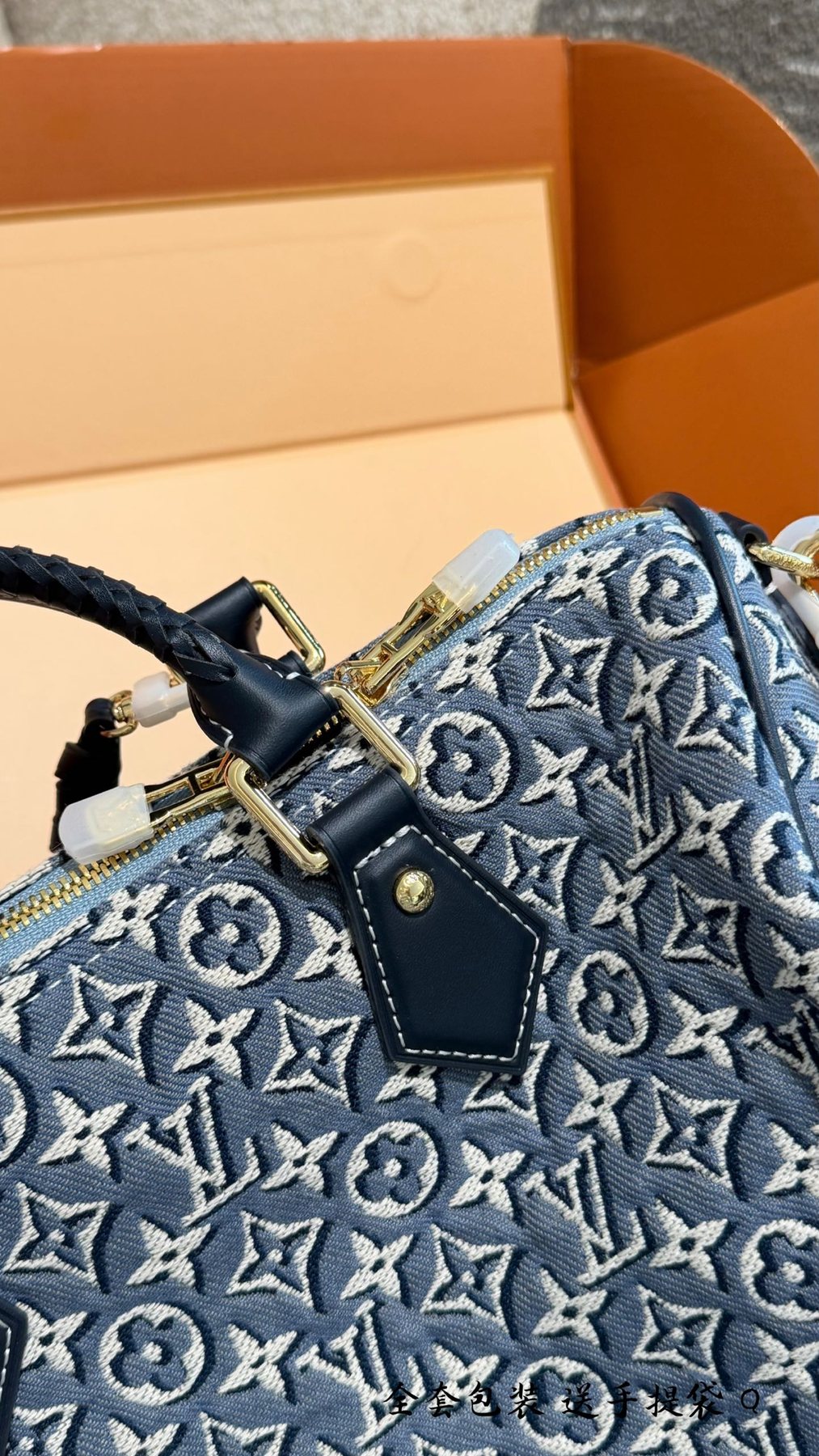 Louis Vuitton Speedy Monogram Denim Bag — detail