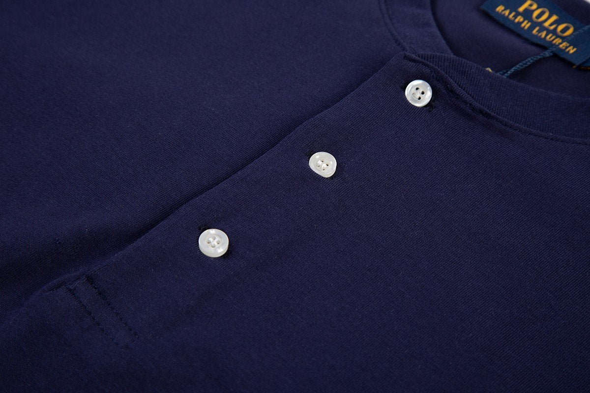 Test2-Ralph Lauren Embroidered Three-Button Henley Shirt — detail