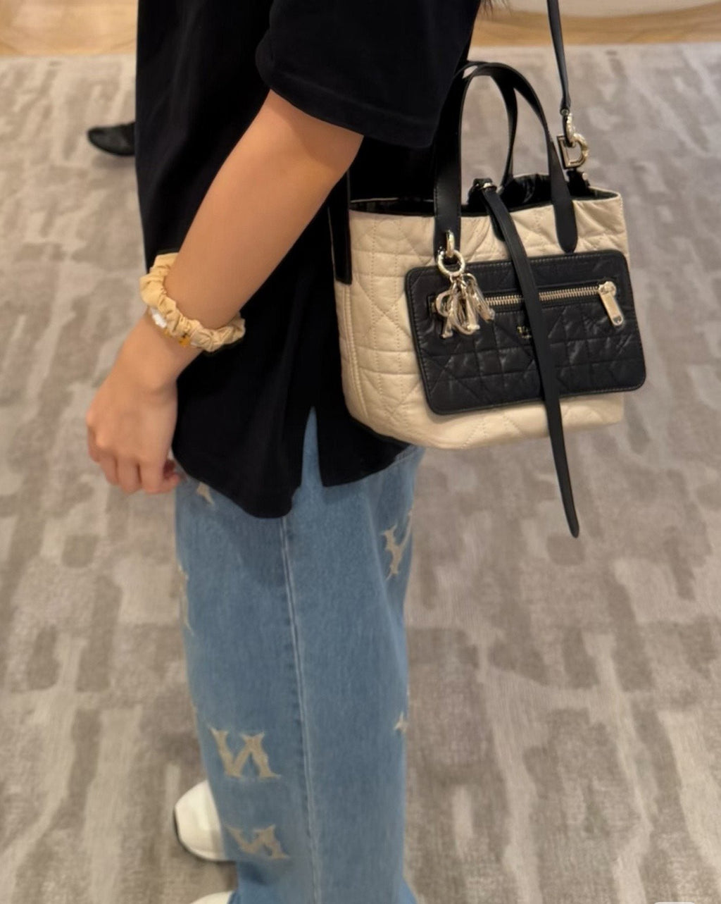 Dior Reversible Toujours Quilted Tote Bag — model