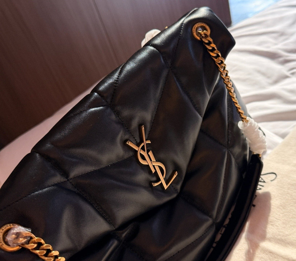 Saint Laurent Loulou Puffer Chevron Shoulder Bag — detail