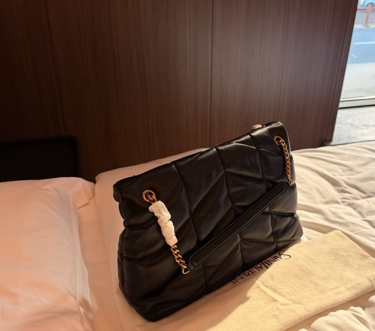 Saint Laurent Loulou Puffer Chevron Shoulder Bag — back