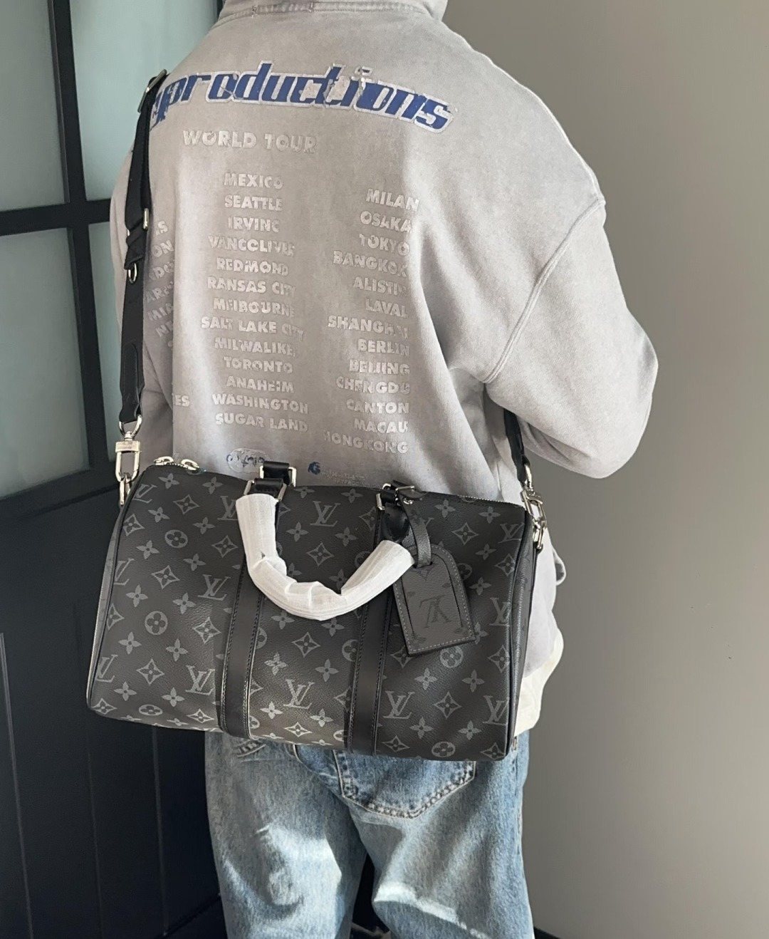 Louis Vuitton Keepall Monogram Barrel Duffel Bag — model