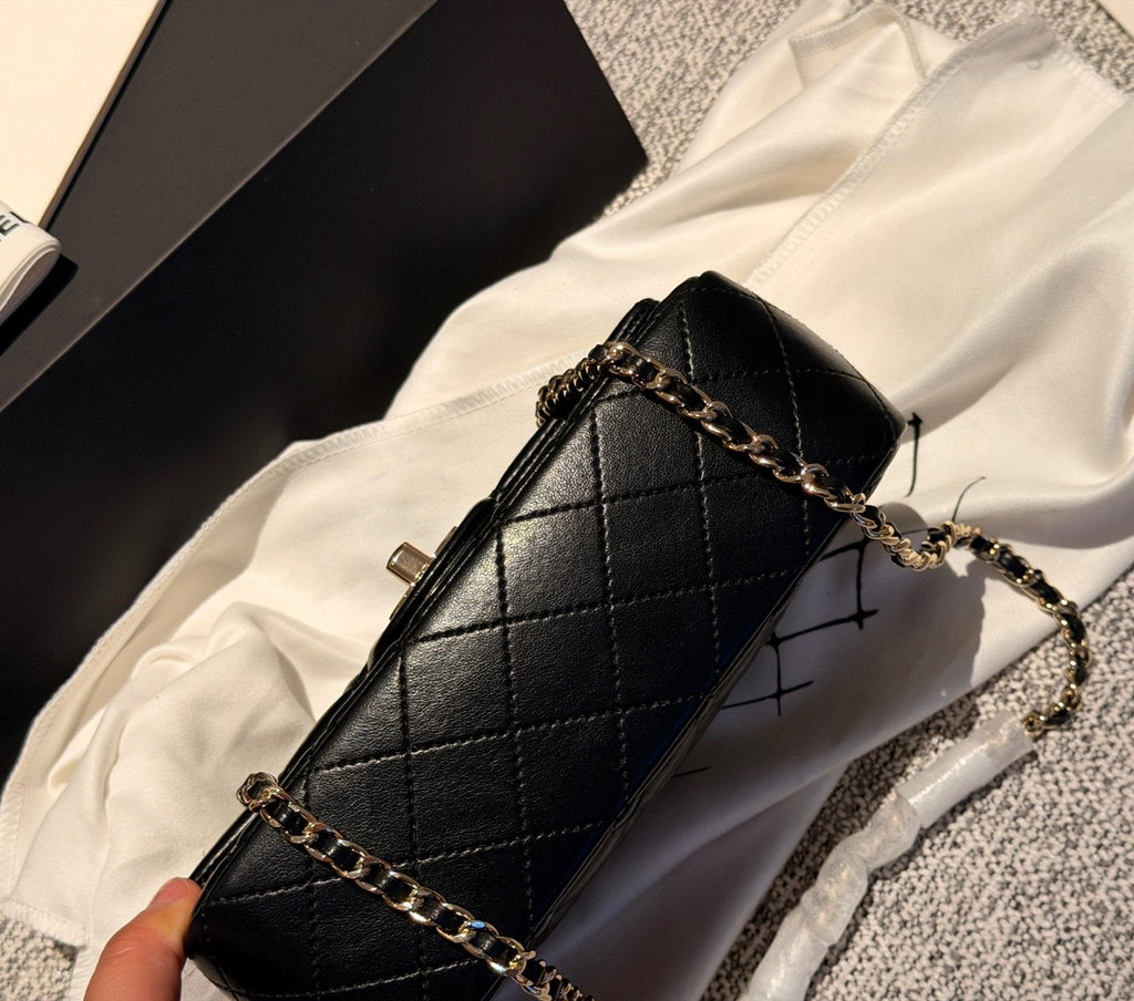Chanel CF Quilted Top-Handle Flap Bag — detail