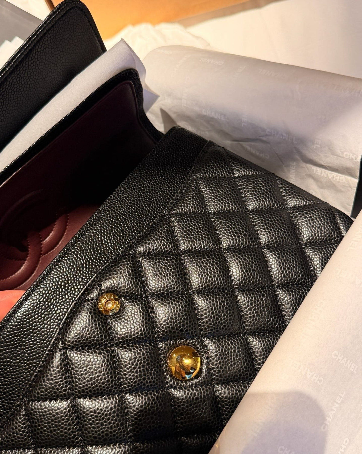 Chanel CF Black Quilted Flap Shoulder Bag — detail