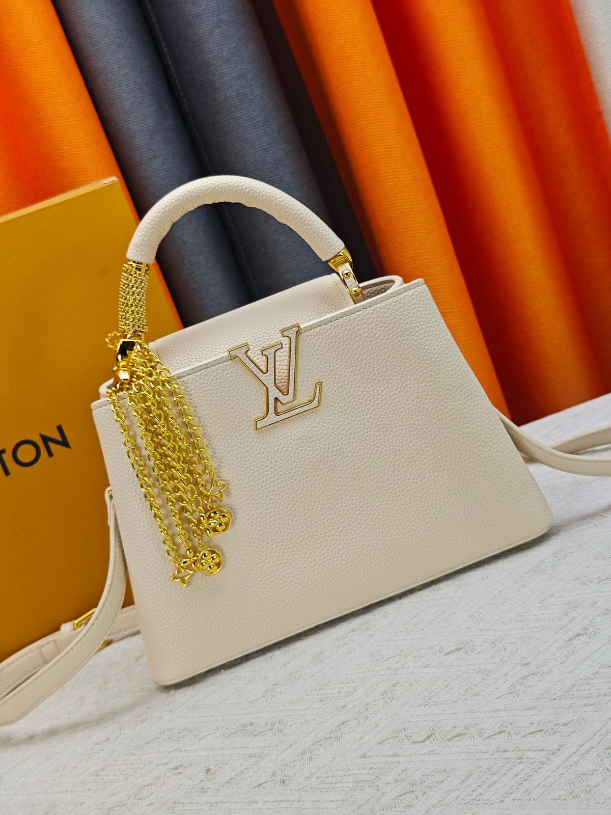 Louis Vuitton Capucines Chain Charm Top-Handle Bag — front