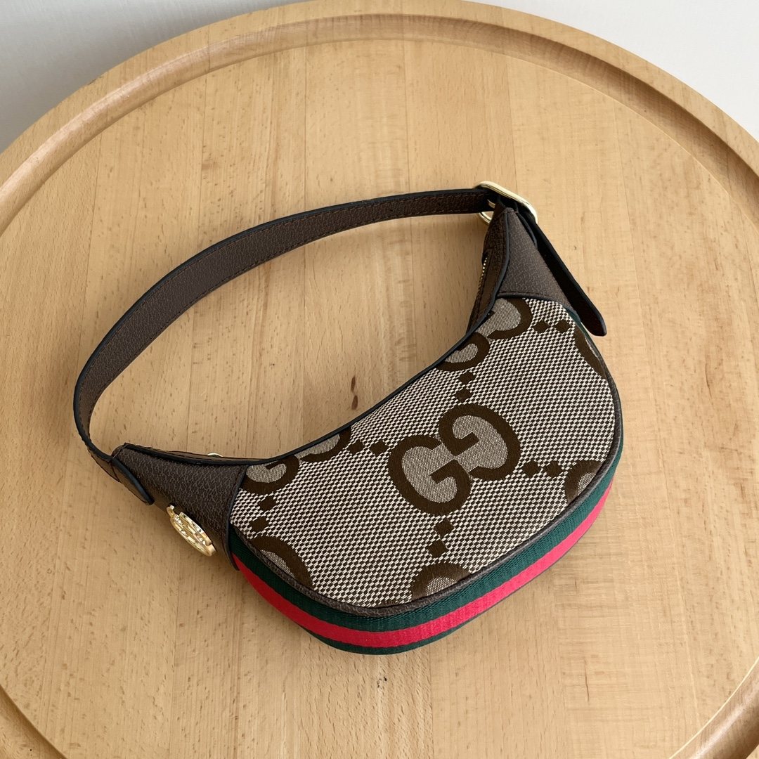 Gucci Ophidia Curved Monogram Shoulder Bag — detail