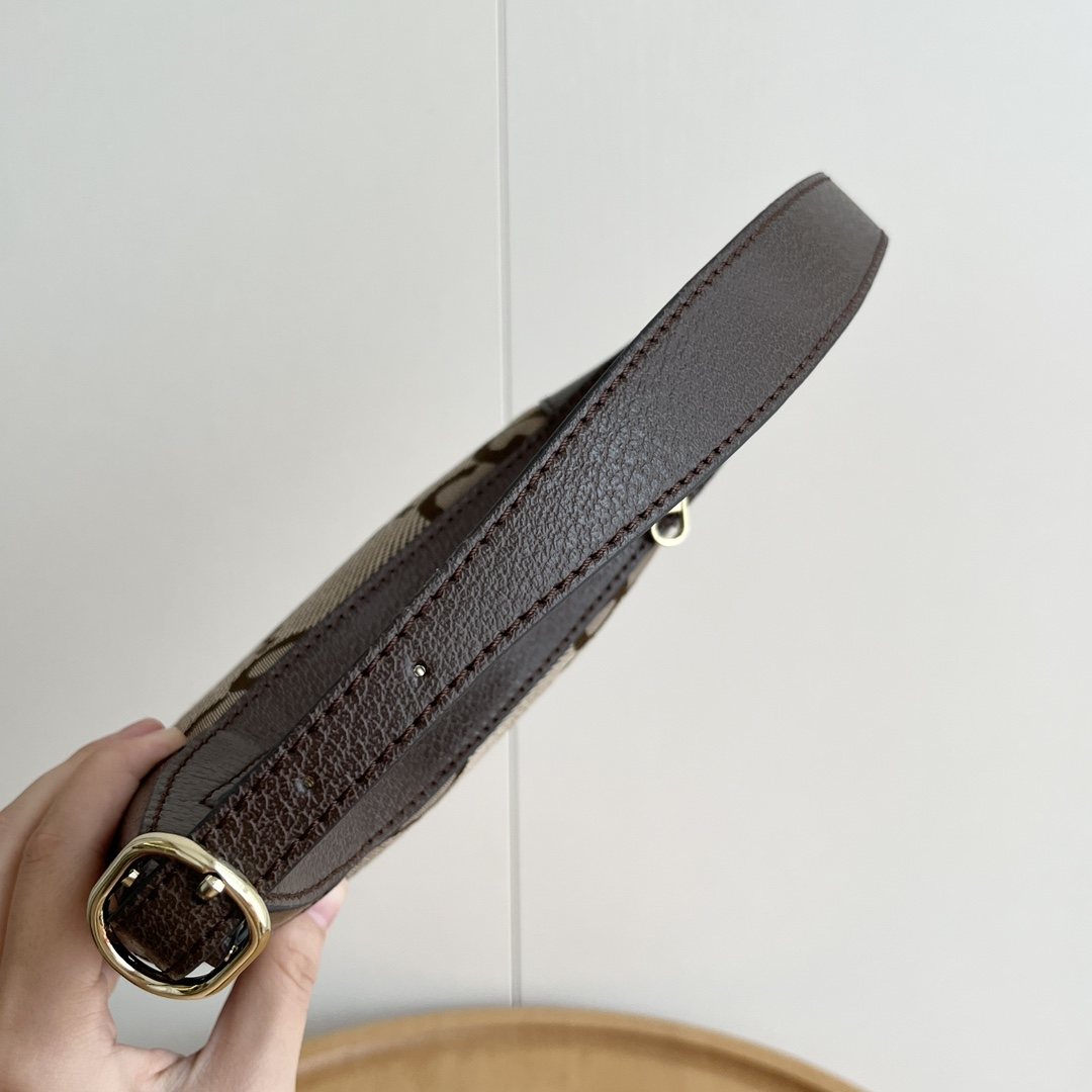 Gucci Ophidia Curved Monogram Shoulder Bag — side