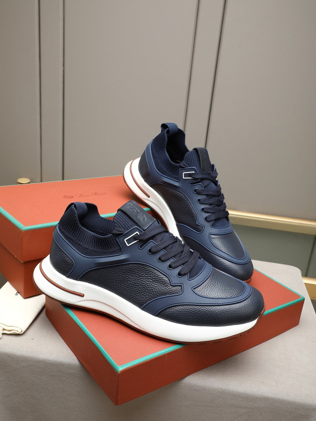 Loro Piana Paneled Low-Top Sneakers — front