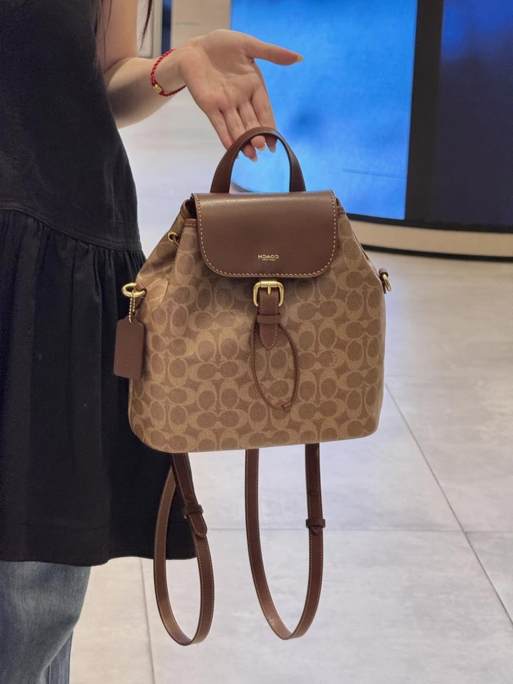 Coach Path Drawstring Flap Backpack — hero