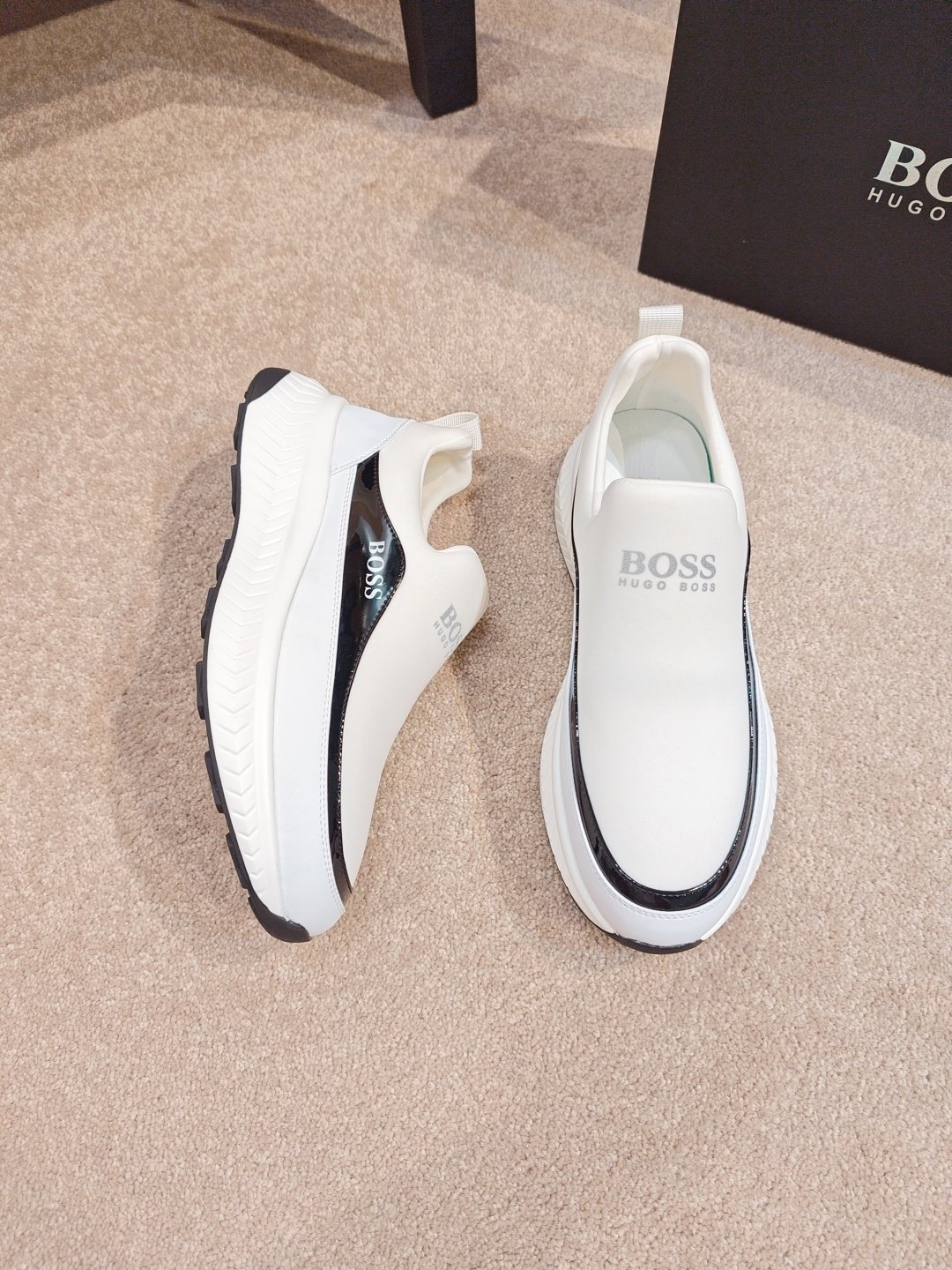 BOSS Contrast-Panel Slip-On Sneakers — hero
