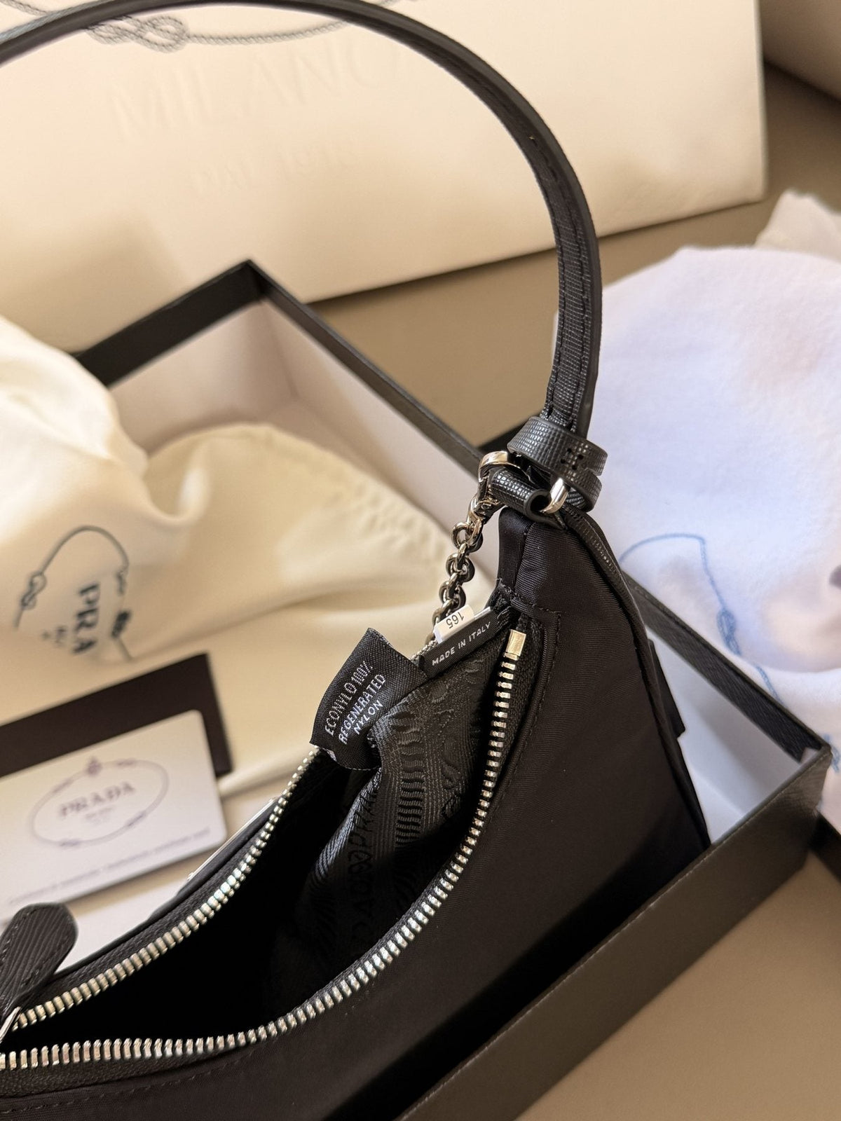 Prada Hobo 2005 Nylon Shoulder Bag — detail