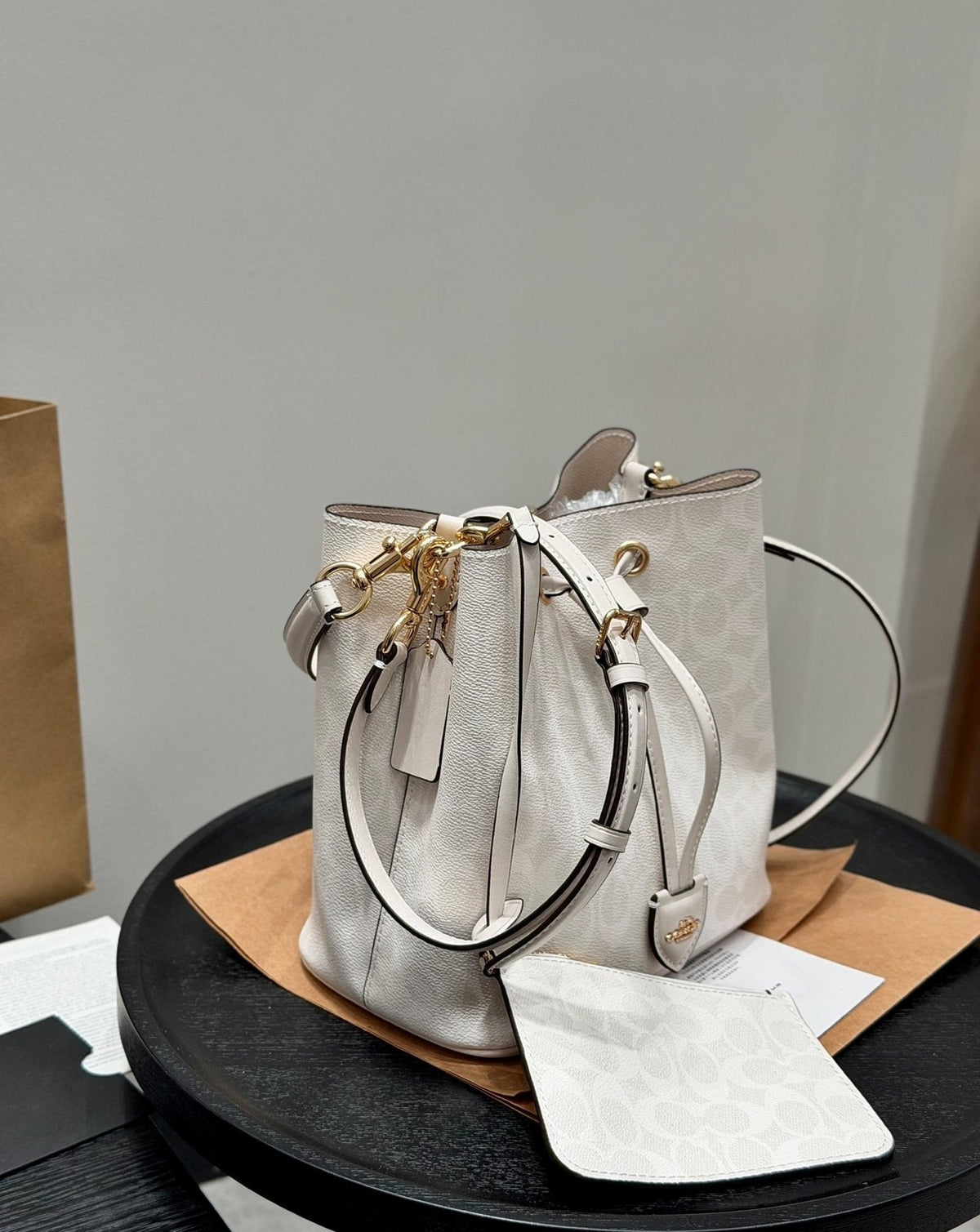 Coach Rowan Patterned Bucket Bag with Pouch — side