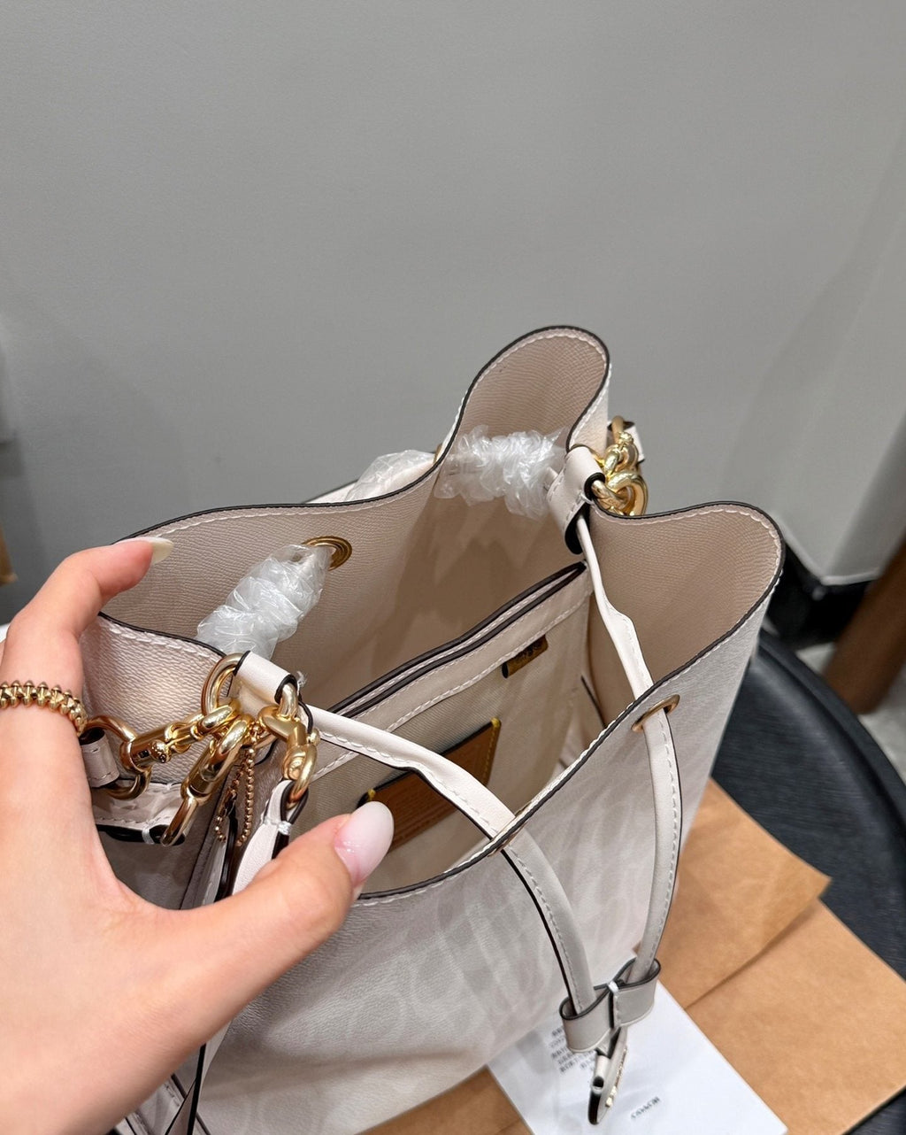 Coach Rowan Patterned Bucket Bag with Pouch — detail