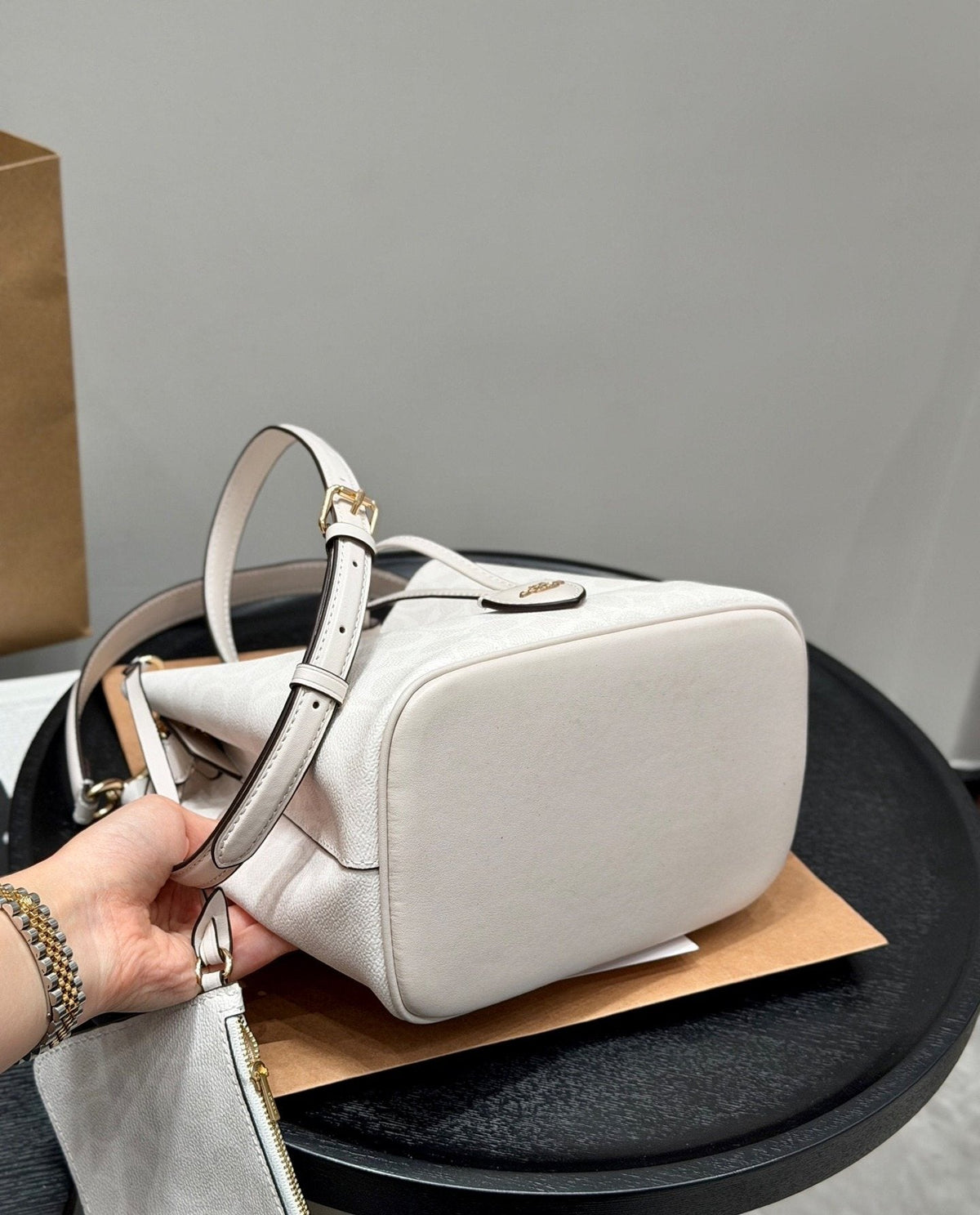 Coach Rowan Patterned Bucket Bag with Pouch — detail