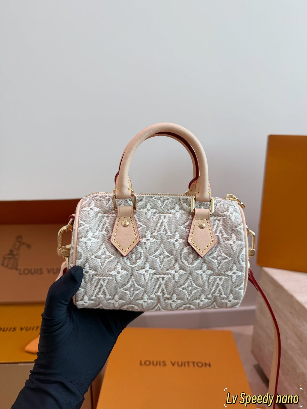 Louis Vuitton Raised Monogram Rounded Satchel — back