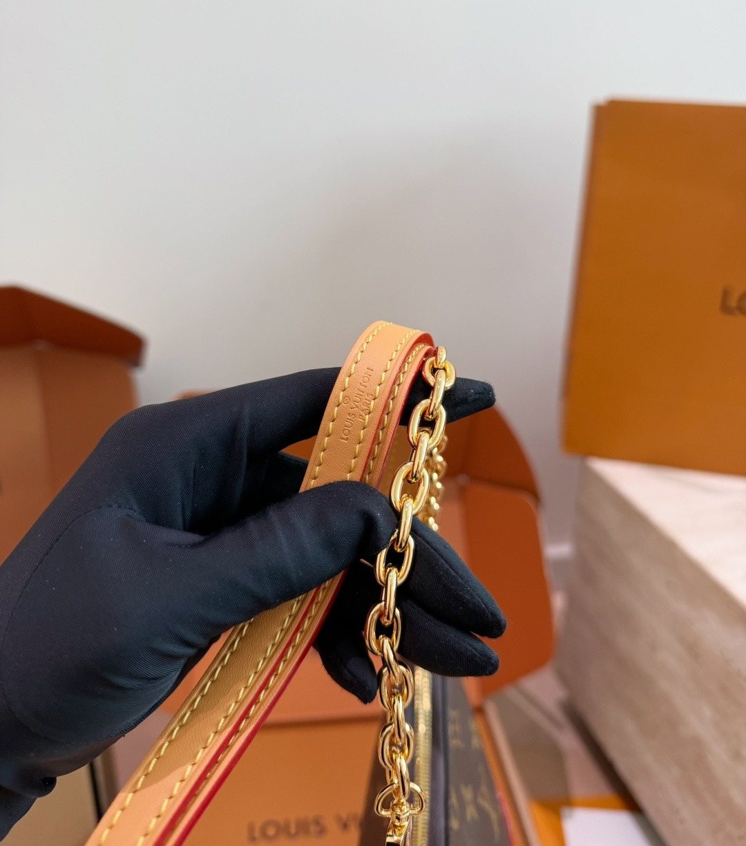 Louis Vuitton Curved Monogram Chain Crossbody Bag — detail