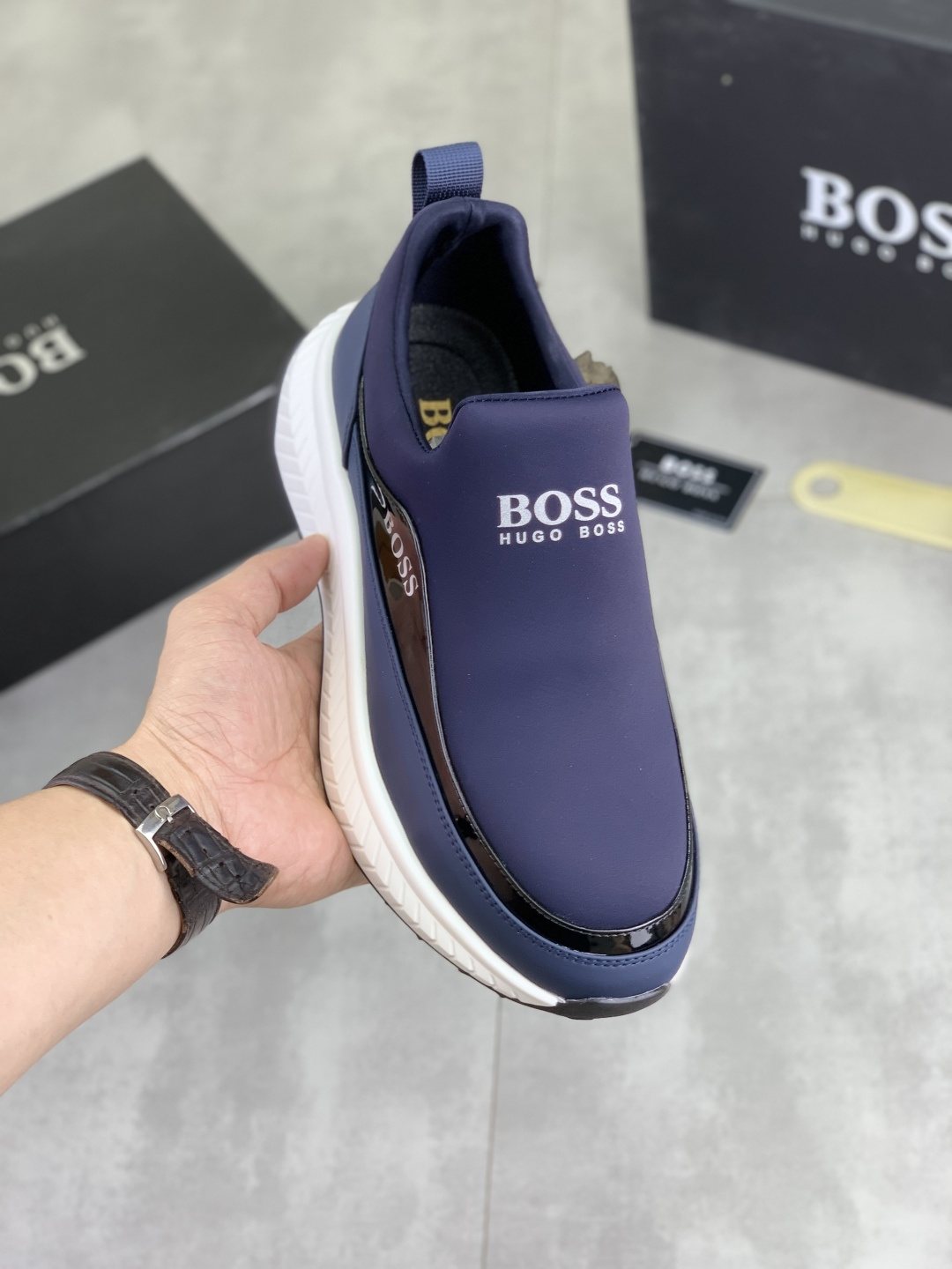 BOSS Low-Top Slip-On Sneakers — model