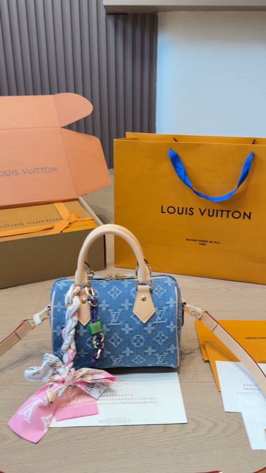 Louis Vuitton Nano Speedy Monogram Denim Bag — hero