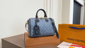 Louis Vuitton Speedy Blue-Gray Monogram Satchel — hero