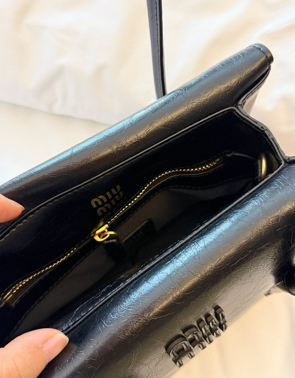 Miu Miu Solitaire Flap Handbag — detail