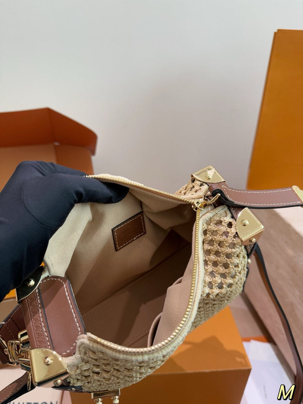 Louis Vuitton Woven Rectangular Top-Handle Bag — front