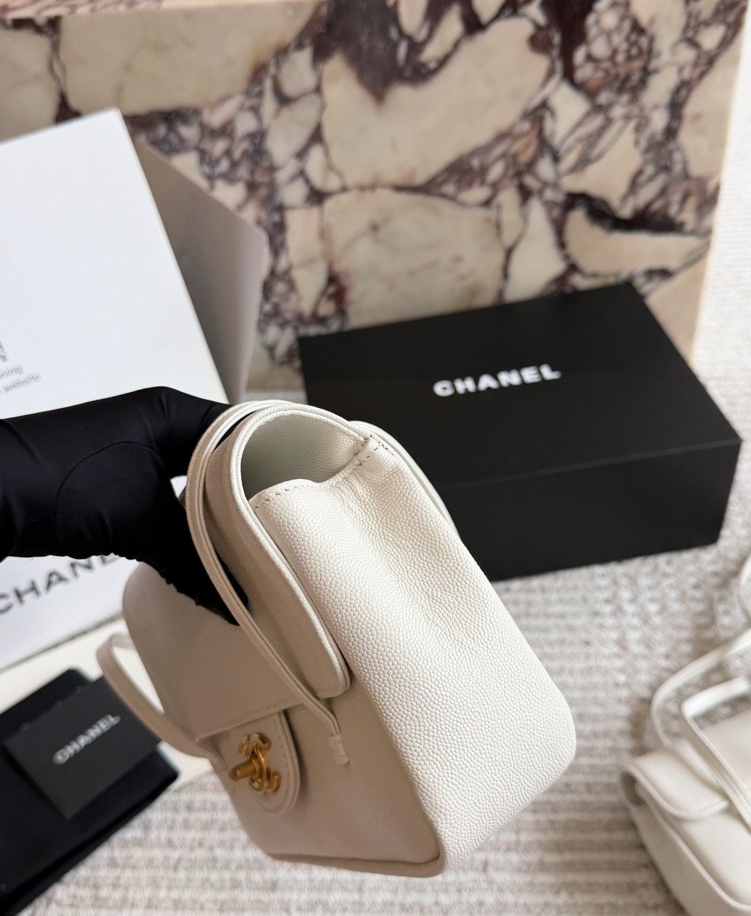 Chanel Preppy Coco Flap Shoulder Bag — side