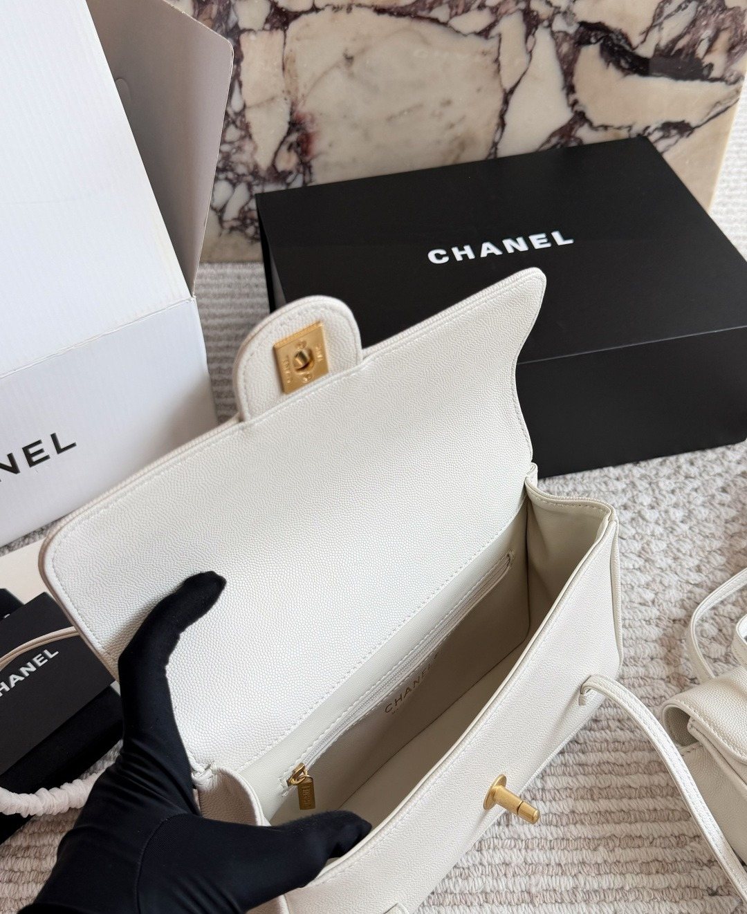 Chanel Preppy Coco Flap Shoulder Bag — detail