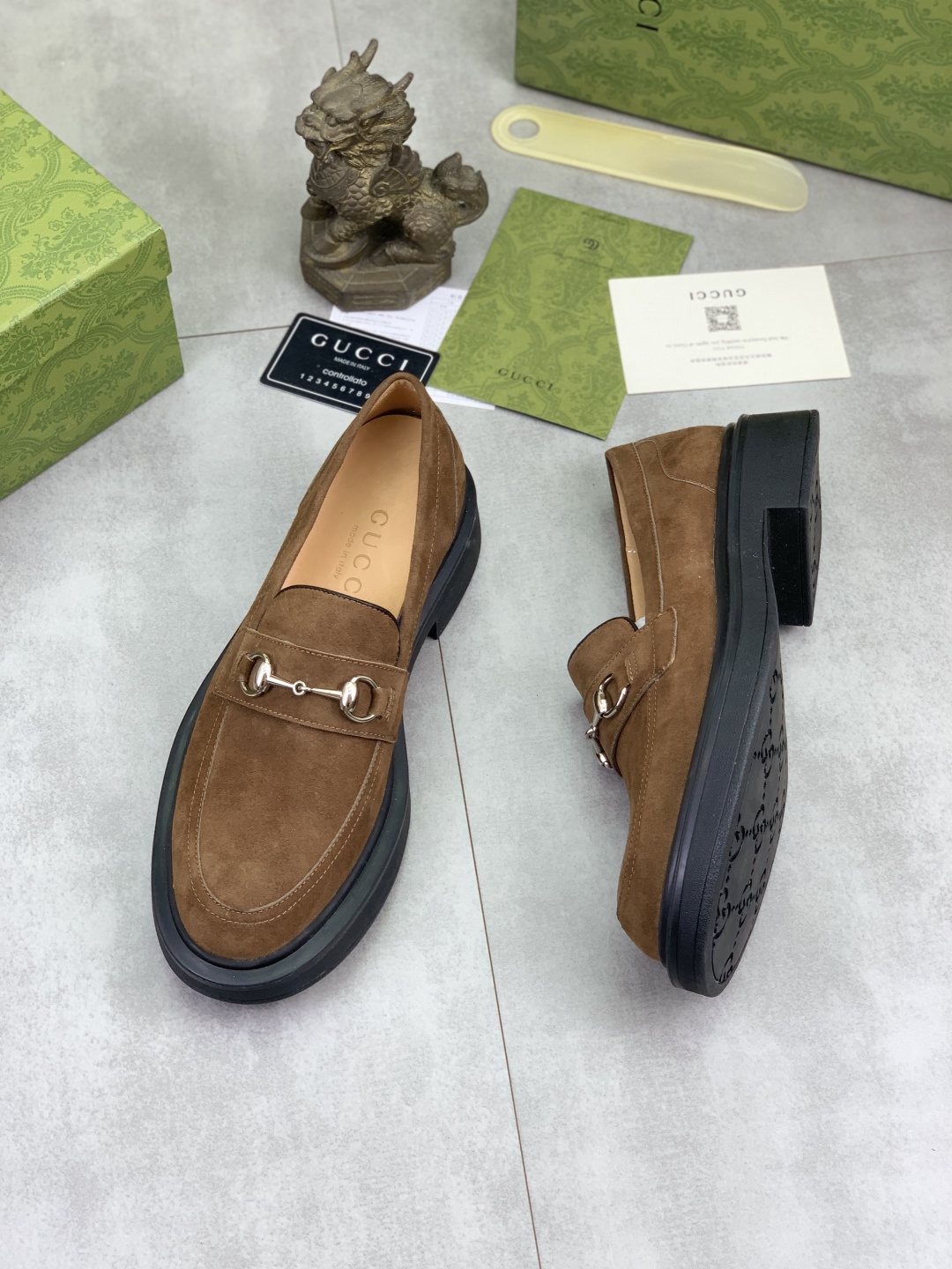 Gucci Men's Metal-Bit Loafers — front