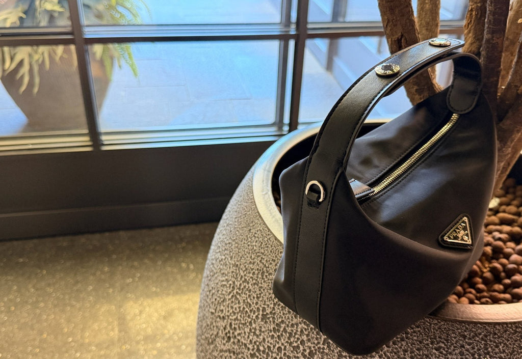 Prada Rounded Top Handle Shoulder Bag — side