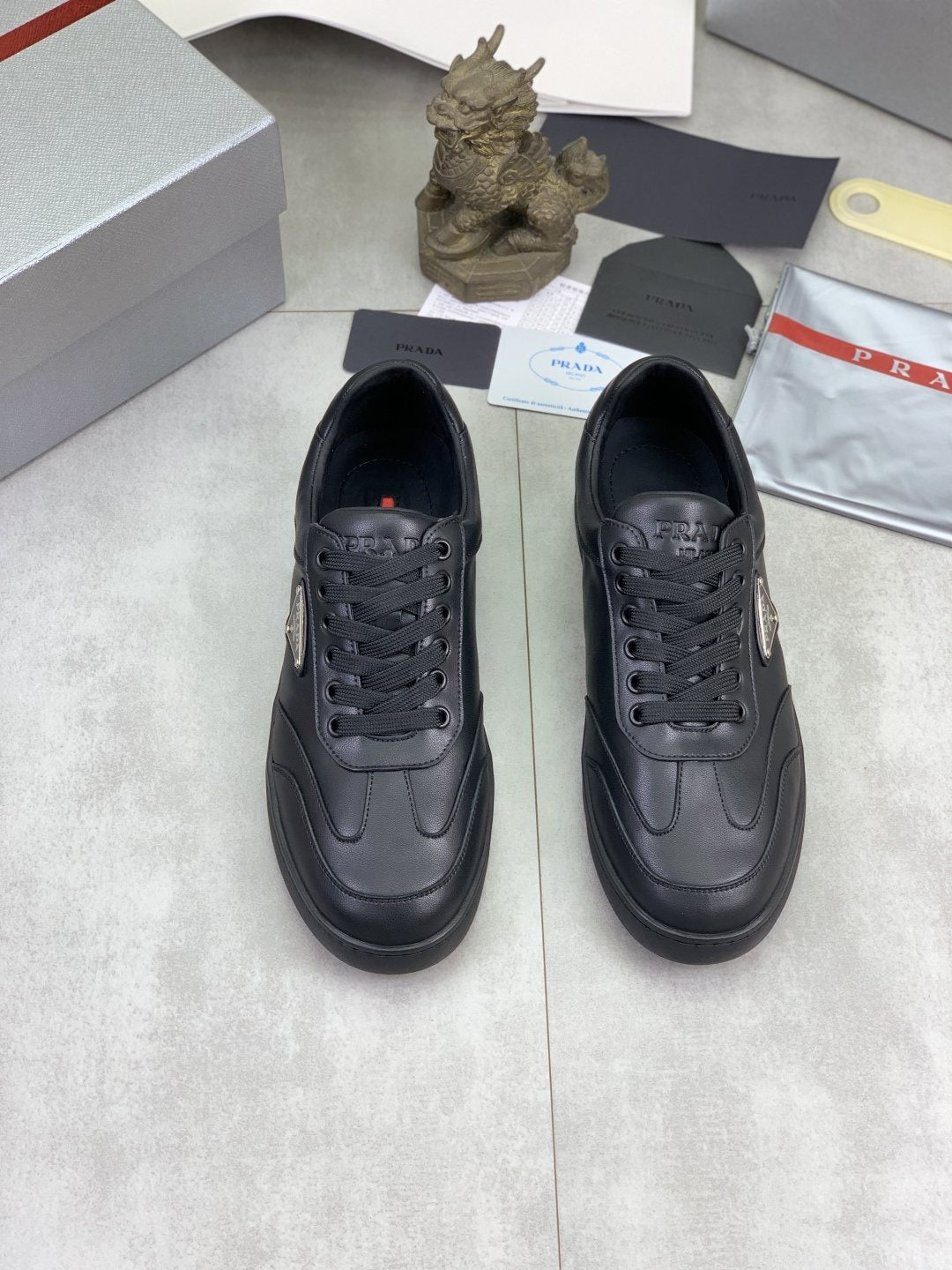Prada Paneled Low-Top Sneakers — front